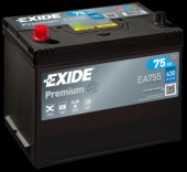 EXIDE - EA755EXI BATERIE EXIDE PREMIUM 75AH 630A 270X 173X222 +STG - EXIDE