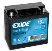 EXIDE - EK151EXI BATERIE EXIDE AGM AUXILIARY 15AH 200A 150X 90X145 +STG - EXIDE